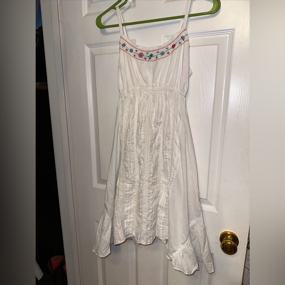 The Children's Place Sz14 (XL) Girls White Cotton Maxi Sundress Lace Shark-bite